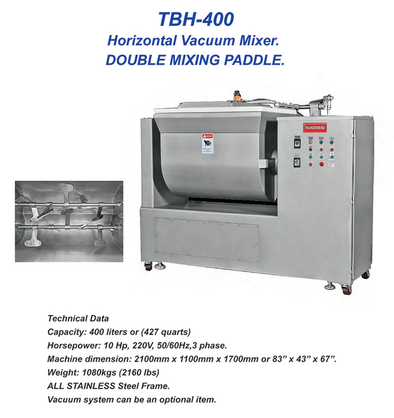 Horizontal vacuum mixer